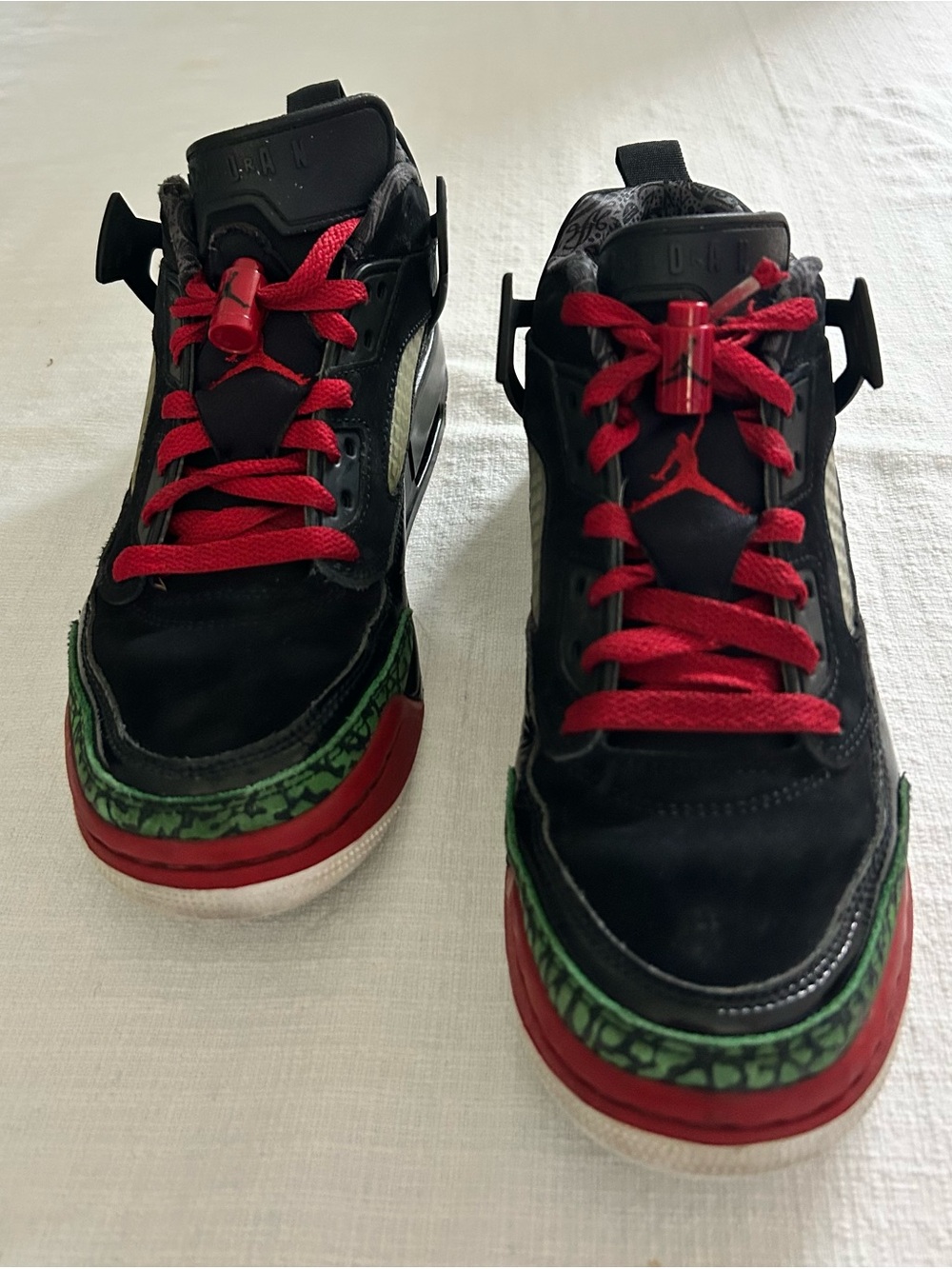Nike Air Jordan Spizike GS Black Varsity Red Green Size 5Y / Women 6.5